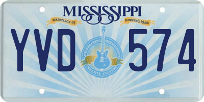 MS license plate YVD574
