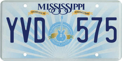 MS license plate YVD575