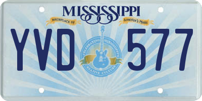 MS license plate YVD577