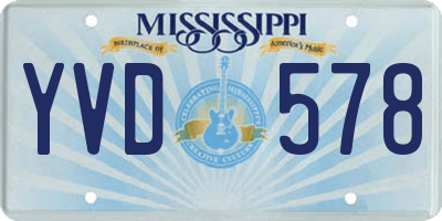 MS license plate YVD578