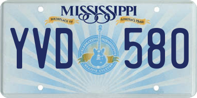 MS license plate YVD580