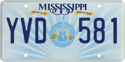 MS license plate YVD581