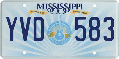 MS license plate YVD583