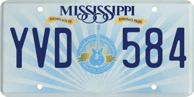 MS license plate YVD584