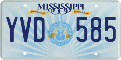MS license plate YVD585