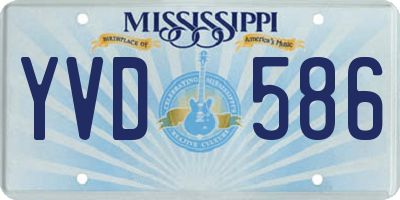 MS license plate YVD586