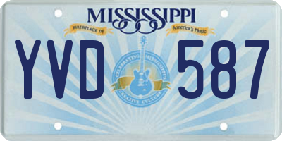 MS license plate YVD587
