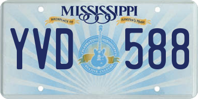 MS license plate YVD588