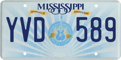 MS license plate YVD589