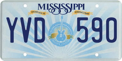 MS license plate YVD590