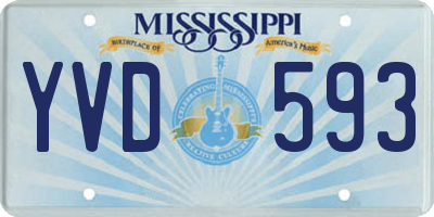 MS license plate YVD593