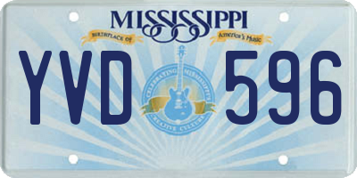 MS license plate YVD596