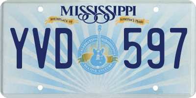 MS license plate YVD597