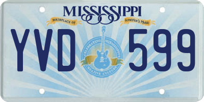MS license plate YVD599