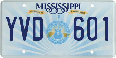 MS license plate YVD601