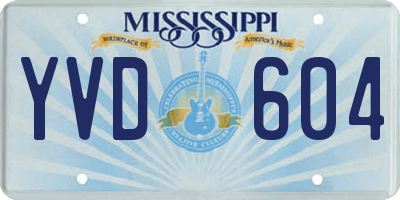 MS license plate YVD604