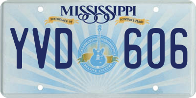 MS license plate YVD606