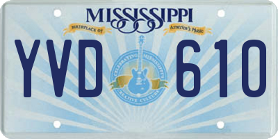 MS license plate YVD610