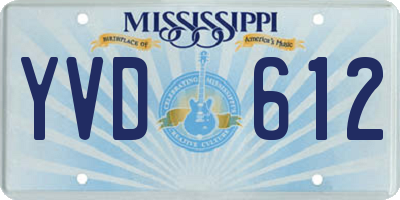 MS license plate YVD612
