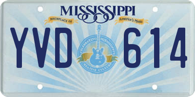 MS license plate YVD614