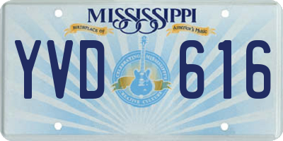 MS license plate YVD616