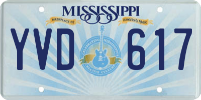 MS license plate YVD617