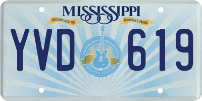 MS license plate YVD619
