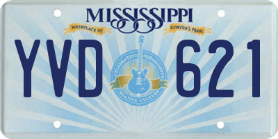 MS license plate YVD621