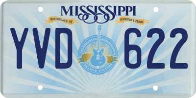 MS license plate YVD622