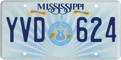 MS license plate YVD624