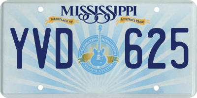 MS license plate YVD625