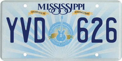 MS license plate YVD626