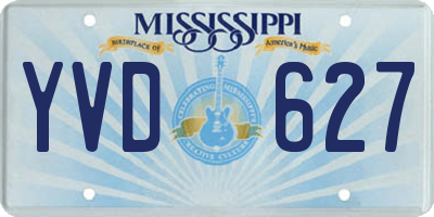 MS license plate YVD627
