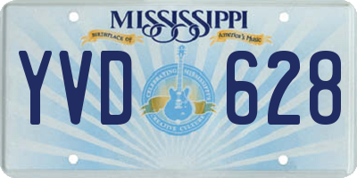 MS license plate YVD628