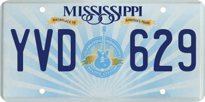 MS license plate YVD629