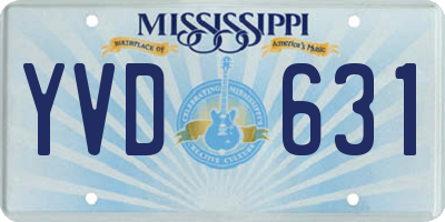 MS license plate YVD631