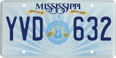 MS license plate YVD632
