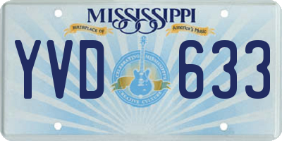 MS license plate YVD633