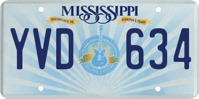 MS license plate YVD634