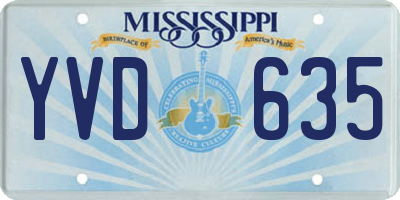 MS license plate YVD635