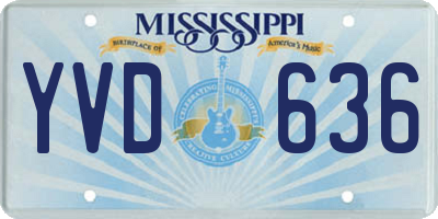 MS license plate YVD636