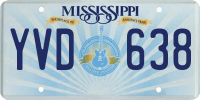 MS license plate YVD638