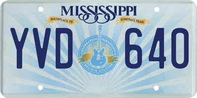 MS license plate YVD640