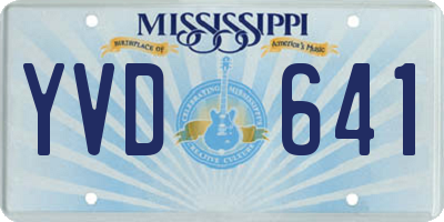 MS license plate YVD641