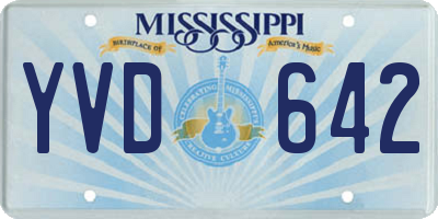 MS license plate YVD642