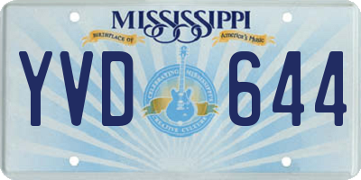 MS license plate YVD644