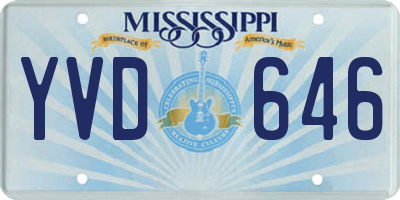 MS license plate YVD646
