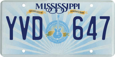 MS license plate YVD647