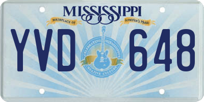 MS license plate YVD648
