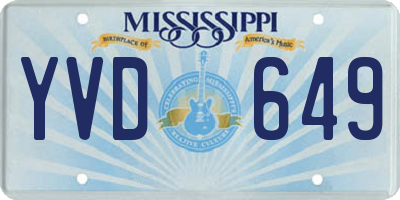 MS license plate YVD649
